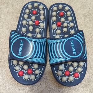 Acupressure Massage Slippers with Red Accents